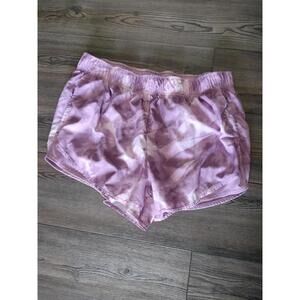 Purple tie dye activewear shorts